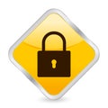 Padlock yellow square icon