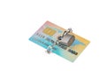 Padlocked credit card.3D illustration. Royalty Free Stock Photo