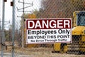 danger work area