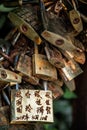 Padlocks along trail on Huashan Mountain