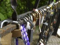 Padlocks on the bridge Royalty Free Stock Photo