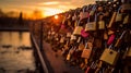 Padlocks Chain Sealing Forever Together Royalty Free Stock Photo