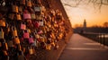 Padlocks Chain Sealing Forever Together Royalty Free Stock Photo