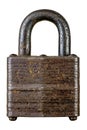 Old rusted lock close up on a white background Royalty Free Stock Photo