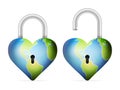 Padlocks world heart