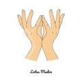 Padma Mudra / Gesture of Lotus. Vector