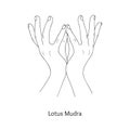 Padma Mudra / Gesture of Lotus. Vector