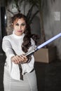 Padme Amidala with light saber