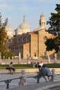 Padova, Italy - August 24, 2017: The Basilica of Santa Giustina is located in the center of the Prato della Valle square. Royalty Free Stock Photo