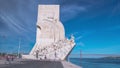 Monument to the Discoveries celebrates the Portuguese who took part in the Age of Discovery, Lisbon, Portugal timelapse