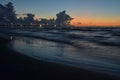 Padre Island beach lighted pier Corpus Christi, Texas