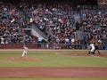 Padres Pitcher fires a fastball to Giant