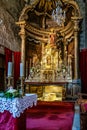 Padron, Spain - Jun 28, 2023: Interior of Church of Santiago Apo