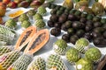 Fresh tropical fruits for sale at farmers market