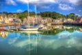 Padstow Cornwall England UK with boats in brilliant colourful HDR