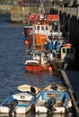 Padstow harbour fishing boats Royalty Free Stock Photo