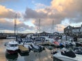 Padstow harbour at sunset