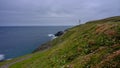 Overcast skies and drizzle at Trevose Head Light House, Cornwall, UK Royalty Free Stock Photo