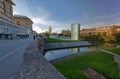 Monument Memory and Light by the canal in Padua Italy