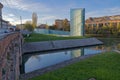 Monument Memory and Light by the canal in Padua Italy