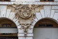 Ornate relief detail at Piazza della Frutta in Padua Italy