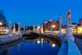 Padua Prato Della Valle square with statues travel traveling holidays vacation town at night in Padova, Italy Royalty Free Stock Photo