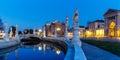 Padua Prato Della Valle square with statues travel traveling holidays vacation town panorama at night in Padova, Italy Royalty Free Stock Photo