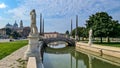 Padua - Scenic view on Prato della Valle, square in the city of Padua, Veneto, Italy, Europe
