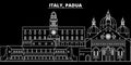 Padua silhouette skyline. Italy - Padua vector city, italian linear architecture, buildings. Padua travel illustration Royalty Free Stock Photo