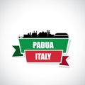 Padua skyline - Italy - ribbon banner - vector illustration