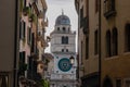 Padua - Street view on the astronomical clock tower on Piazza dei Signori in Padua, Veneto, Italy Royalty Free Stock Photo