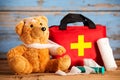 Paediatric healthcare concept with a teddy bear Royalty Free Stock Photo