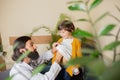 Paediatrician doctor examining a child in comfortabe medical office Royalty Free Stock Photo