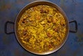 Paella of chicken and rabbit from Valencia Royalty Free Stock Photo