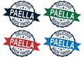 Paella grunge rubber stamp set on white background, vector illustration Royalty Free Stock Photo