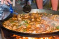 Paella preparing