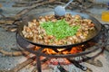 Paella preparing