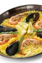 Paella , spanish rice dish Royalty Free Stock Photo