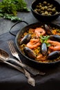 Paella on a table