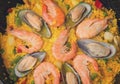 Paella -traditional spanish dish background