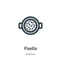 Paella vector icon on white background. Flat vector paella icon symbol sign from modern kitchen collection for mobile concept and