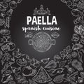 Paella vector outline set