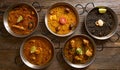 Paellas five rice recipes from Spain Royalty Free Stock Photo