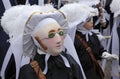 Paesant on Shrove Tuesday at Binche Carnival, Wallonia, Belgium.