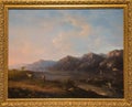 `Paessaggio lacustre` 1845 by Giuseppe Canella Royalty Free Stock Photo