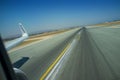 Pafos terminal. Landing runway-wing boeing 737 8AS Royalty Free Stock Photo