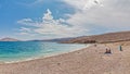 Morning Serenity on the Pebble Beach of Pag, Croatia Royalty Free Stock Photo