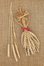 Pagan Corn Dolly and Wheat Sheaths Royalty Free Stock Photo