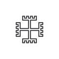 Pagan cross outline icon