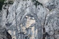 The pagan girl image of a womans face created by rock fractures